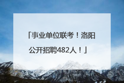 事业单位联考！洛阳公开招聘482人！